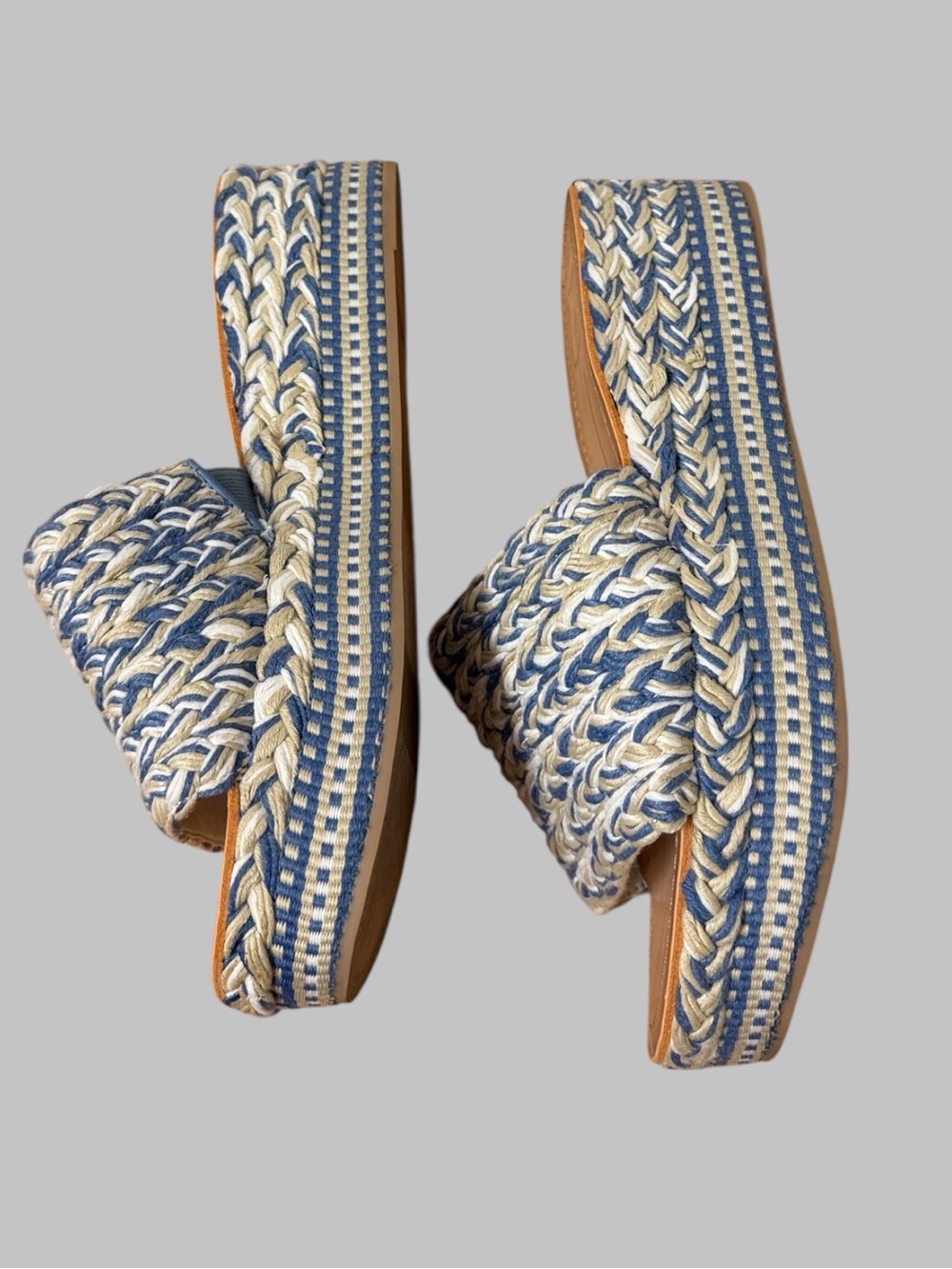Dolce Vita Blue Multi-Woven Pazli Platform Sandals - Picture 4 of 7